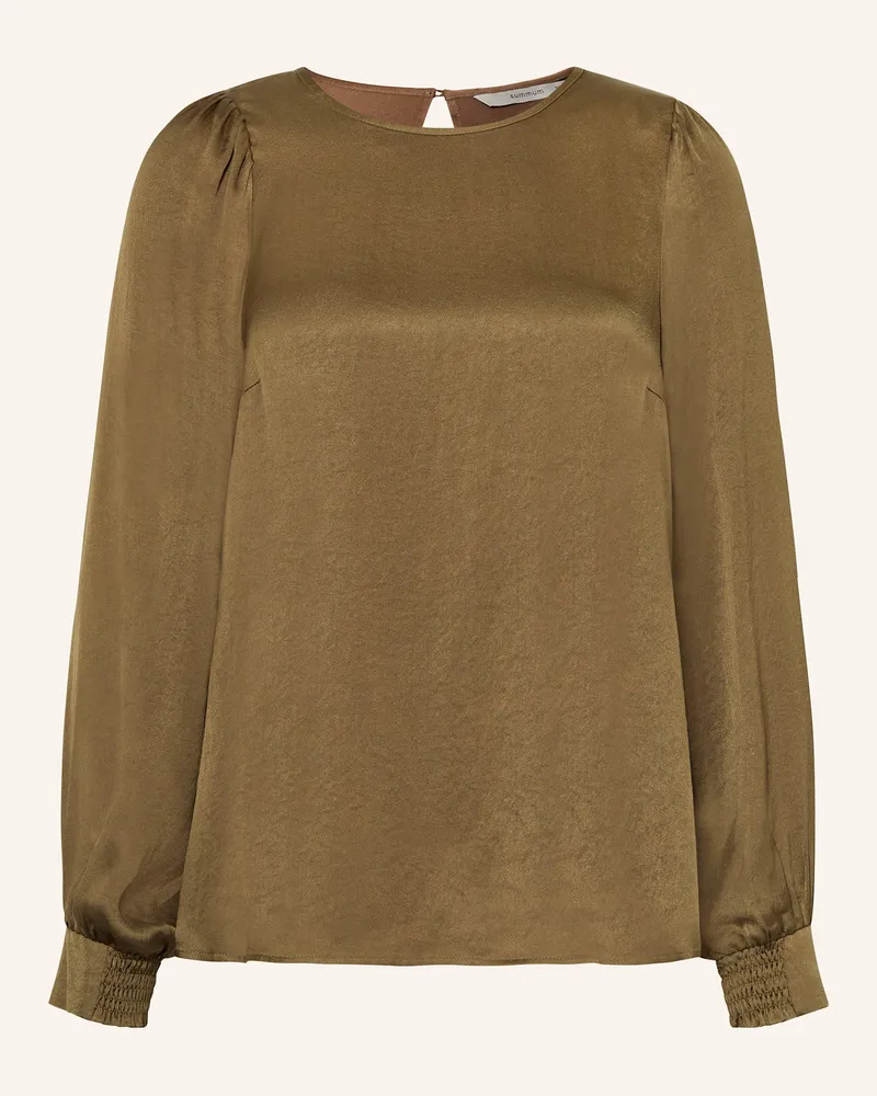 SUMMUM Blusenshirt aus Satin Khaki