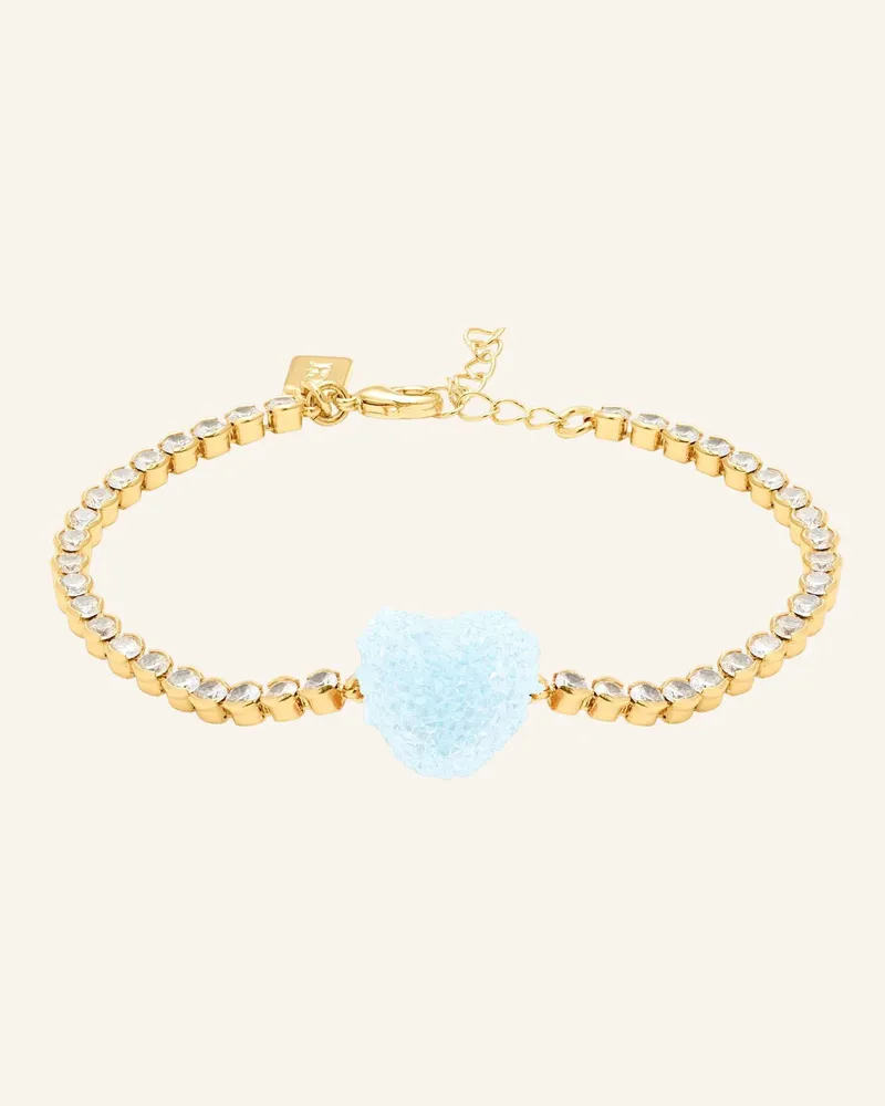 CRYSTAL HAZE Armbänder Jelly Heart Tennis Bracelet Baby Blue By Glambou gold Gold