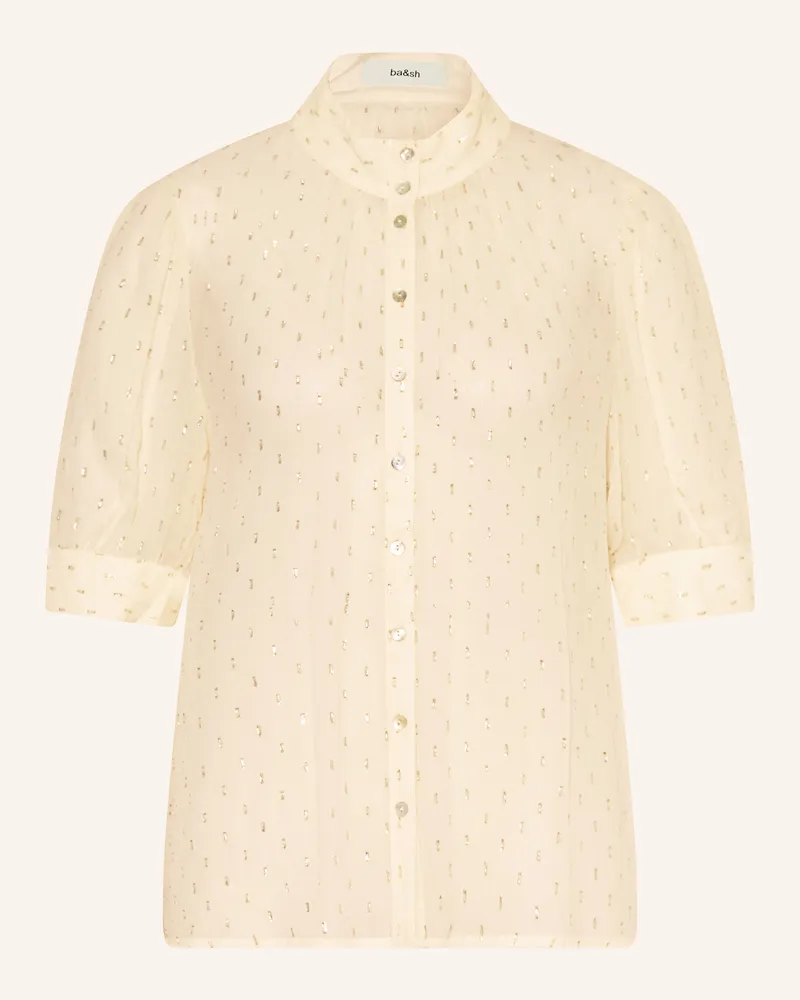 ba&sh Bluse MIMI mit Glitzergarn Ecru