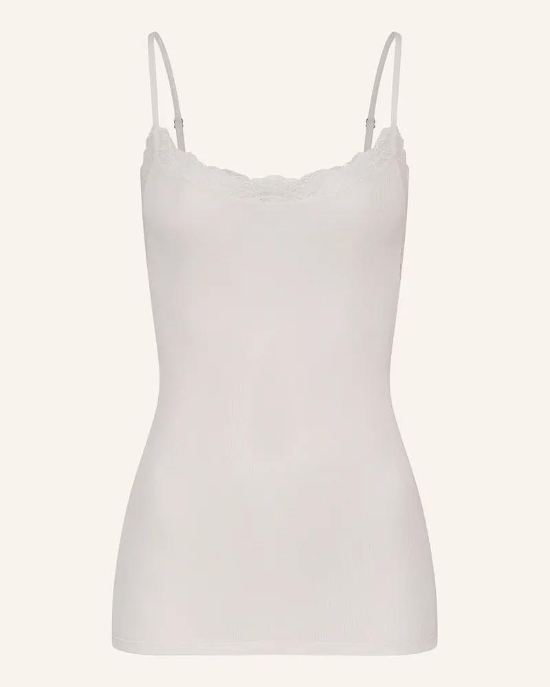 Hanro Top Woolen Lace Mit Merinowolle Und Seide weiss Creme
