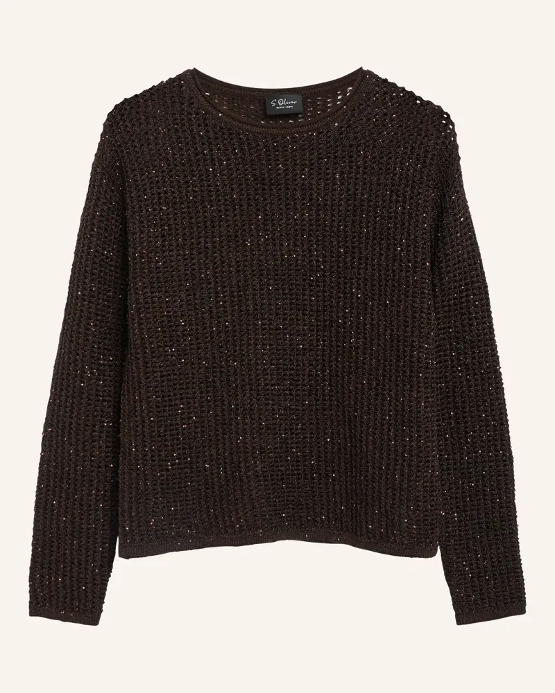 S.Oliver Pullover Mit Pailletten braun Braun