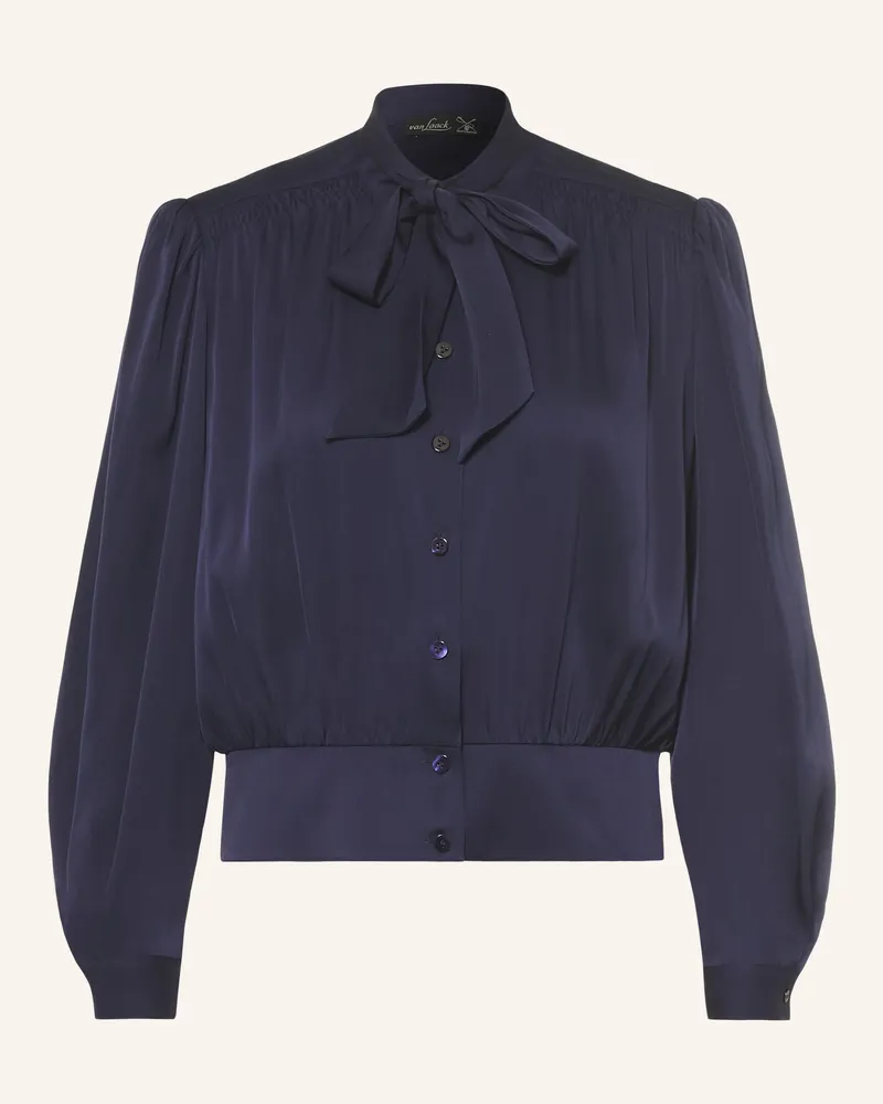 van Laack Schluppenbluse Vl-Yaisa-Xx Mit Seide blau Dunkelblau