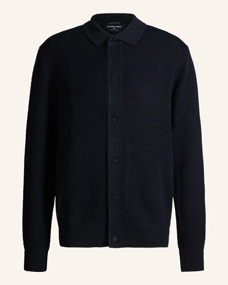 Strellson Strick-Poloshirt blau Dunkelblau