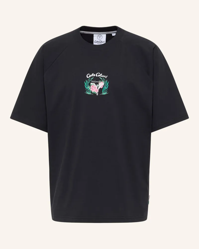 Carlo Colucci Oversize T-Shirt mit Backprint - Casa Colucci EGGER Schwarz