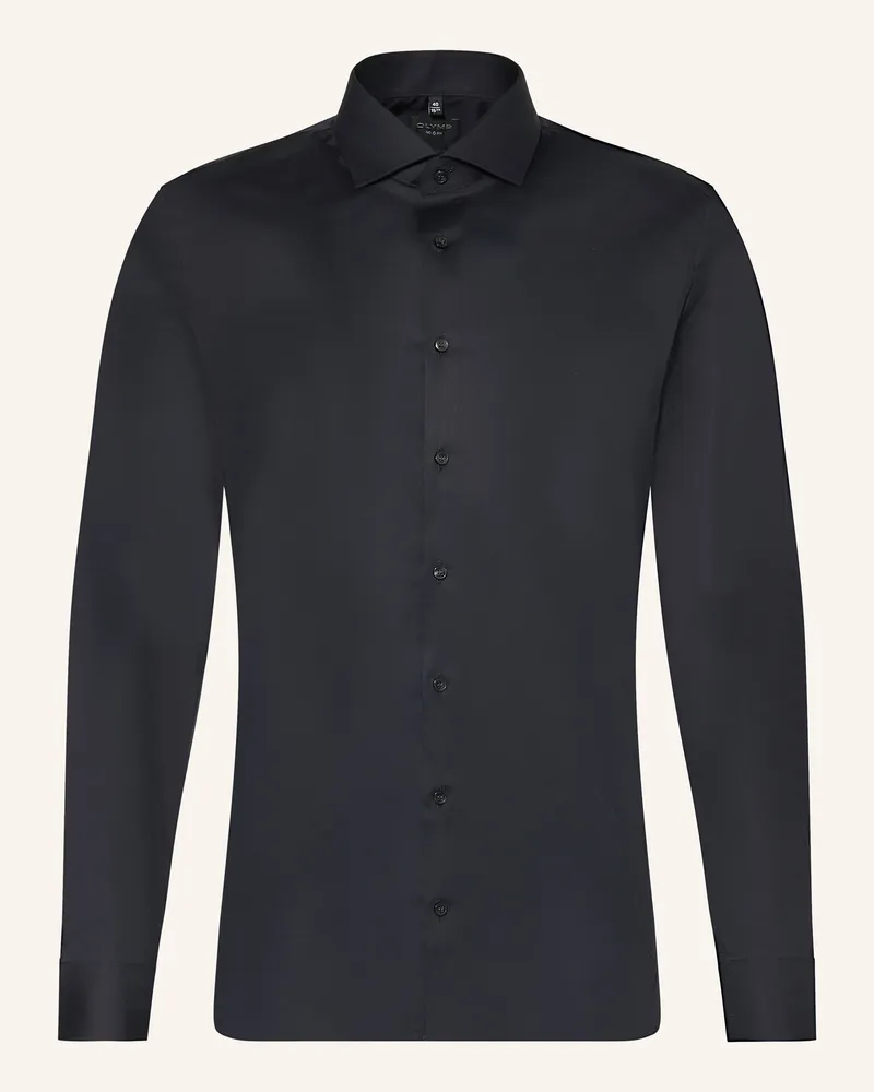 Olymp Hemd No. Six Super Slim schwarz Schwarz