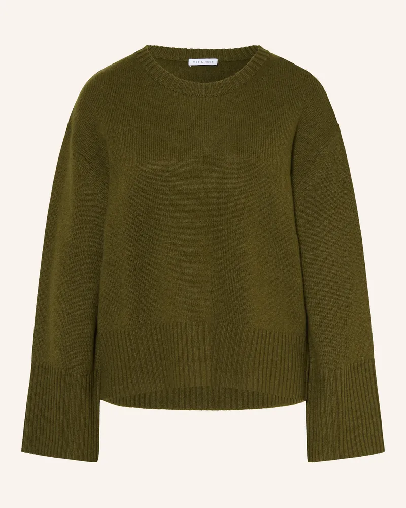 Mrs & HUGS Pullover Mit Cashmere gruen Oliv