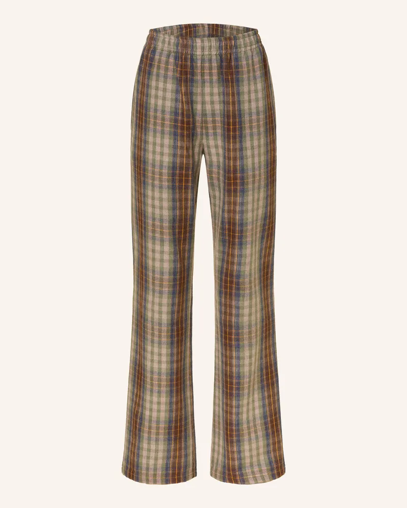 SoSUE Flanellhose Karoline gruen Braun