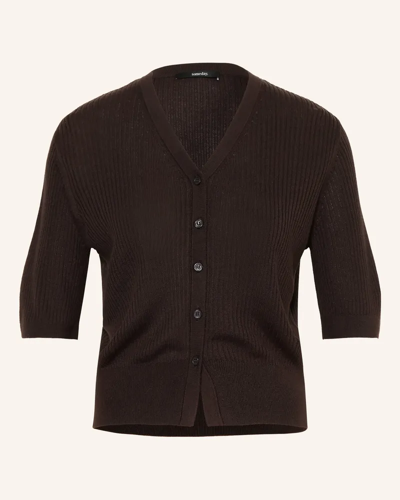someday. Strickjacke Tilina Mit 3/4-Arm braun Dunkelbraun