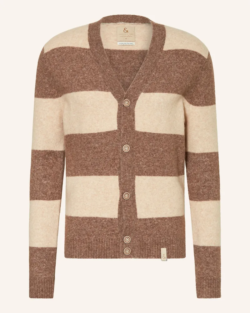 colours & sons Strickjacke Braun