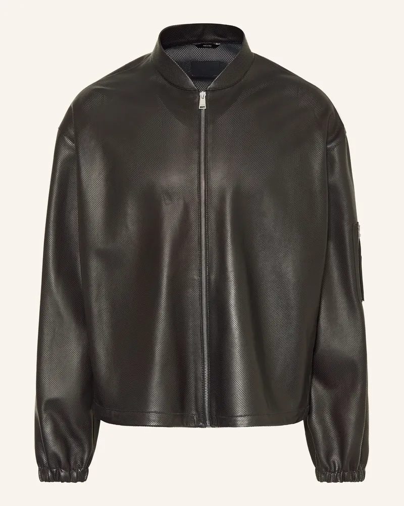 Fendi Lederblouson schwarz Schwarz