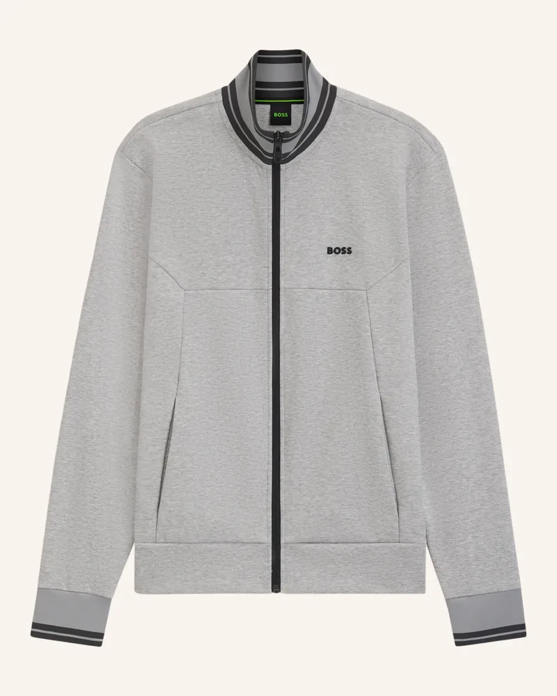 HUGO BOSS Sweatshirt FZ ZONE Regular Fit Silber