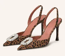 Slingpumps Camelia Mit Schmucksteinen braun