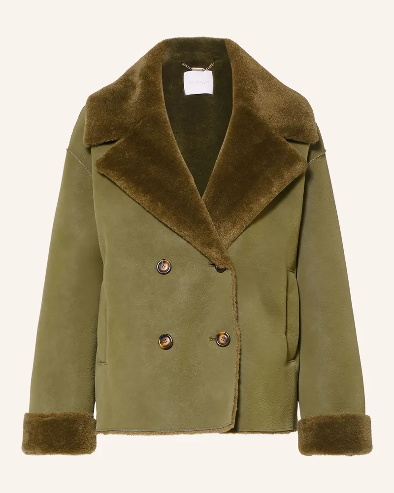 Rich&Royal Cabanjacke In Lederoptik Mit Kunstfell gruen Oliv