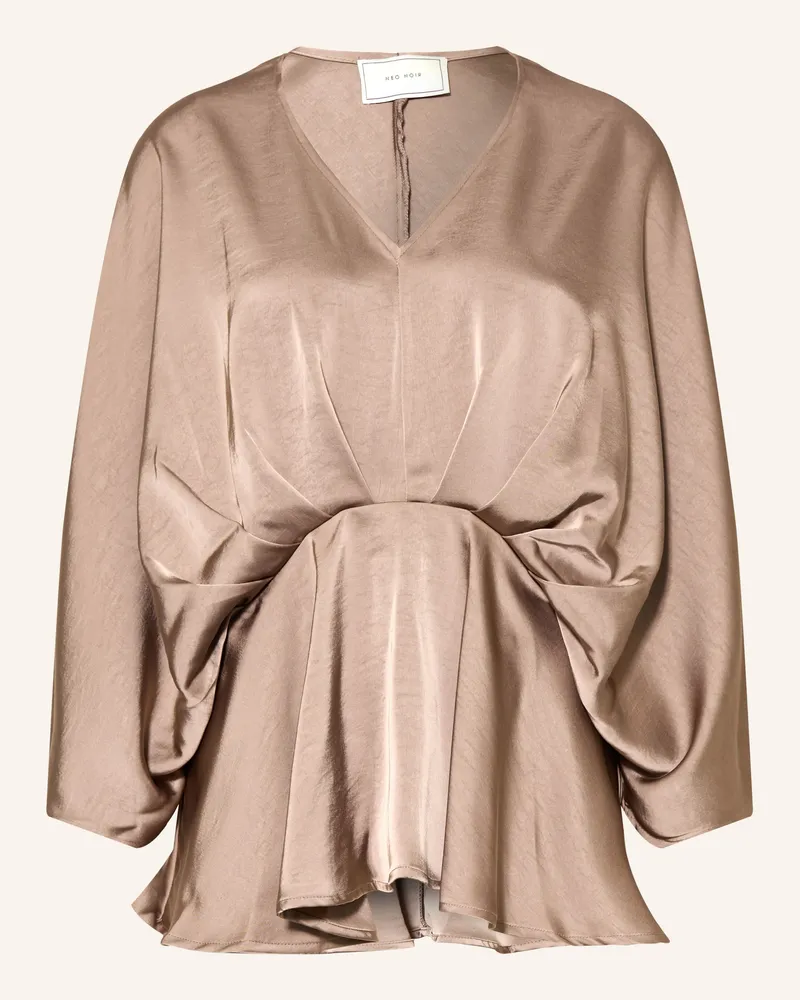 Neo Noir Blusenshirt Rivina Aus Satin beige Braun