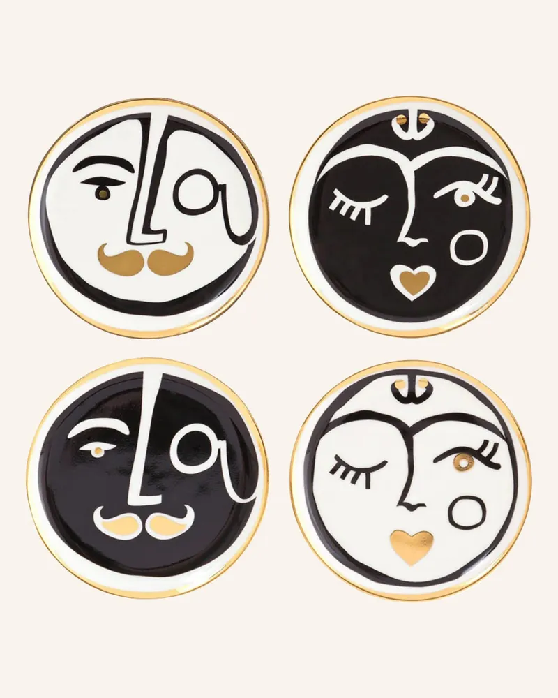 Jonathan Adler 4er-Set Untersetzer Marseilles schwarz Weiss