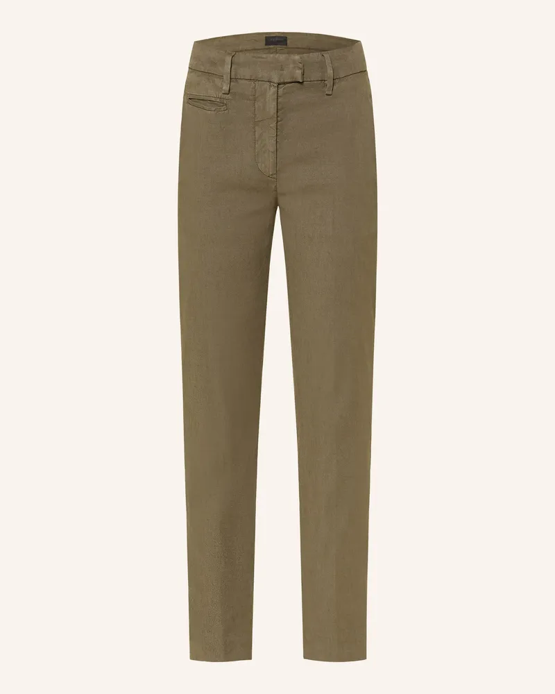 Dondup 7/8-Hose Perfect Mit Leinen gruen Khaki