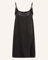 HUGO BOSS Negligé FEMININE aus Satin Schwarz