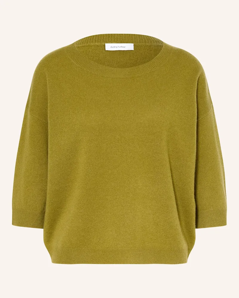 Darling Harbour Cashmere-Pullover mit 3/4-Arm Lodengrün