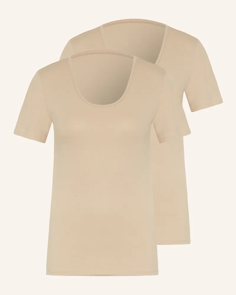 Falke 2er-Pack T-Shirts Daily Comfort braun Camel