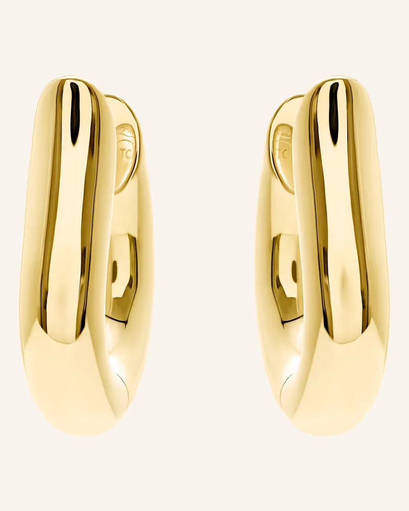 TAMARA COMOLLI Ohrstecker Signature Ohrstecker Hoop Medium 18k Gelbgold gold Gold