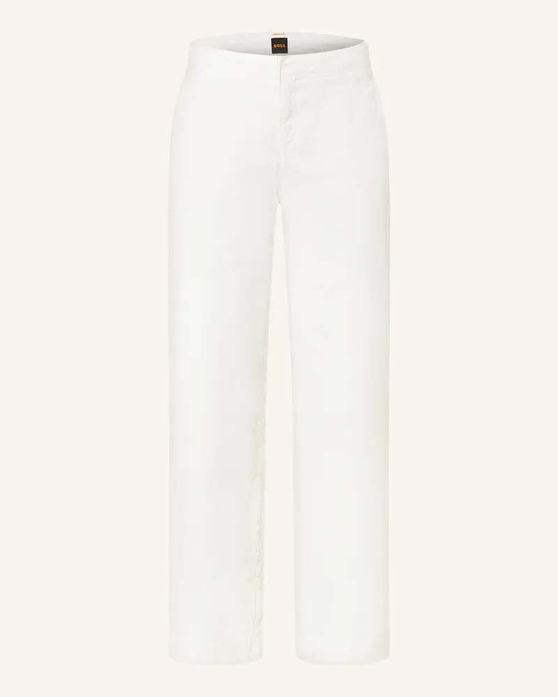 HUGO BOSS Marlenehose Tahilone weiss Ecru