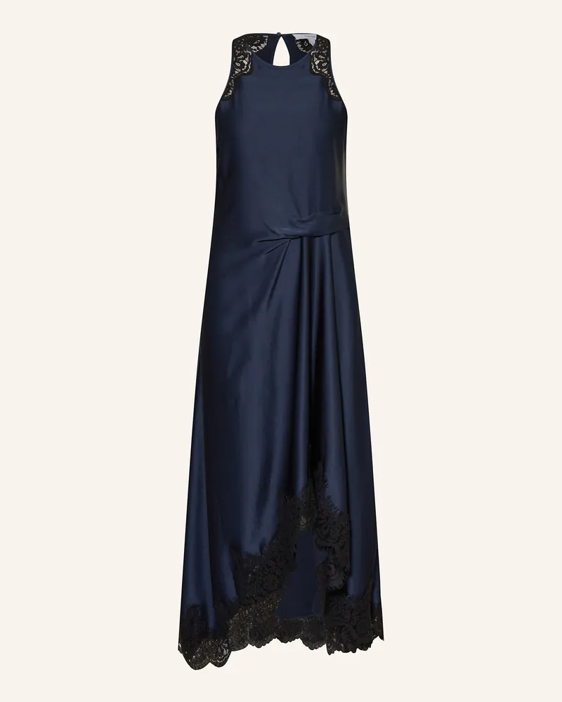 Reiss Satinkleid ANAIS mit Spitze Dunkelblau