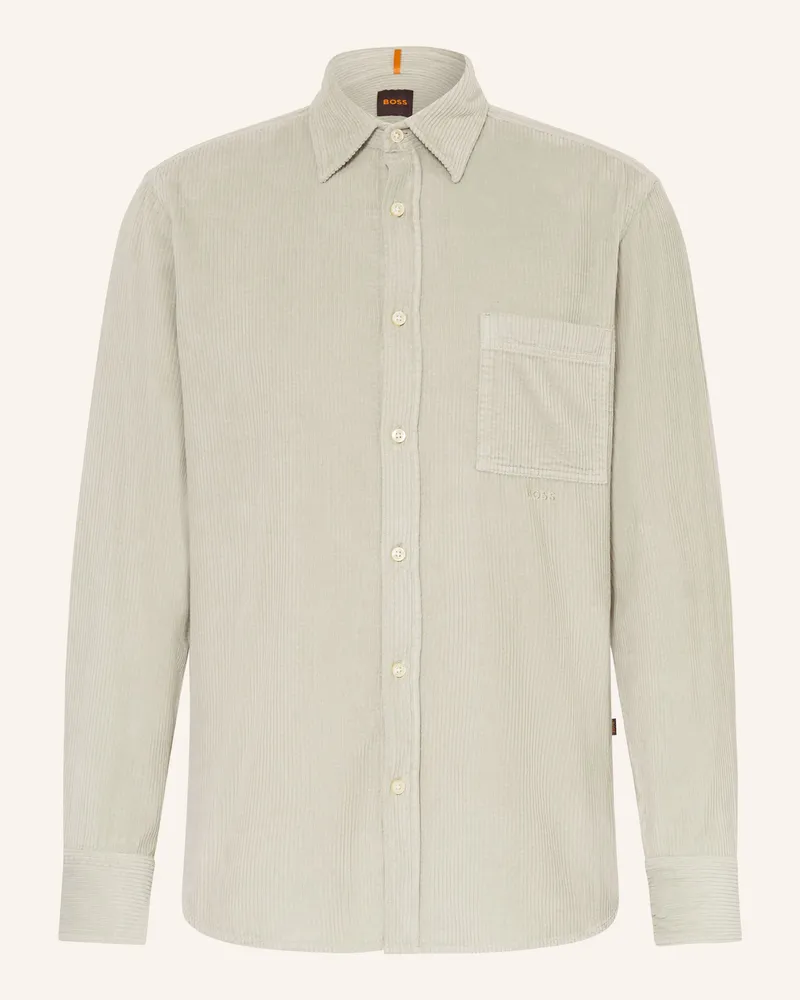HUGO BOSS Cordhemd Relegant Regular Fit gruen Mint