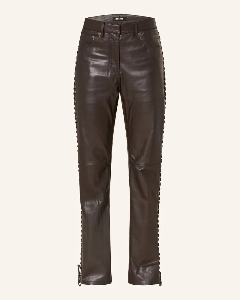 ROTATE Birger Christensen Lederhose Braun