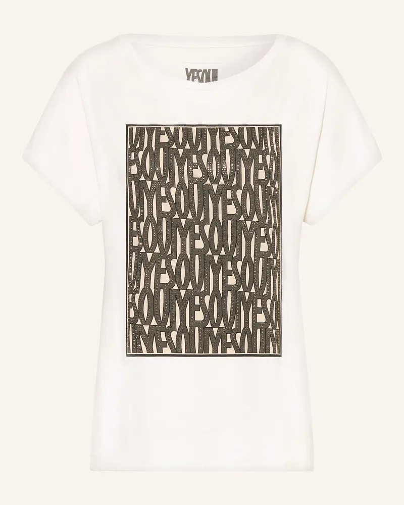 Oui  T-Shirt Mit Schmucksteinen weiss Weiss