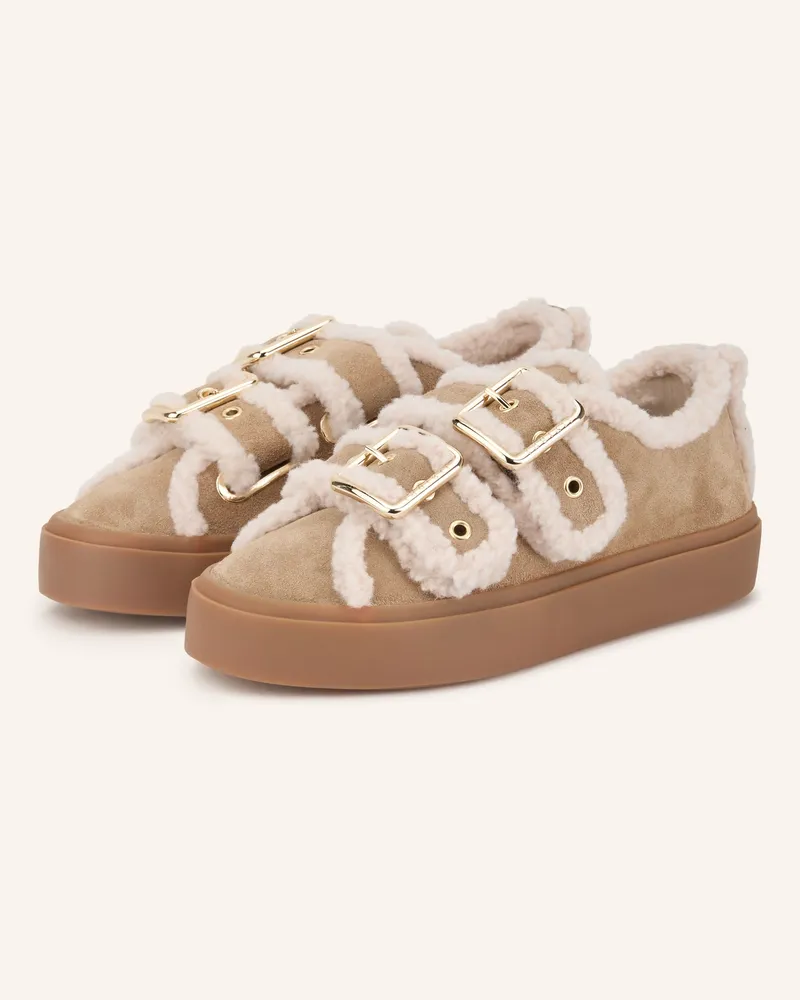 INUIKII Sneaker Low Velcro beige Camel