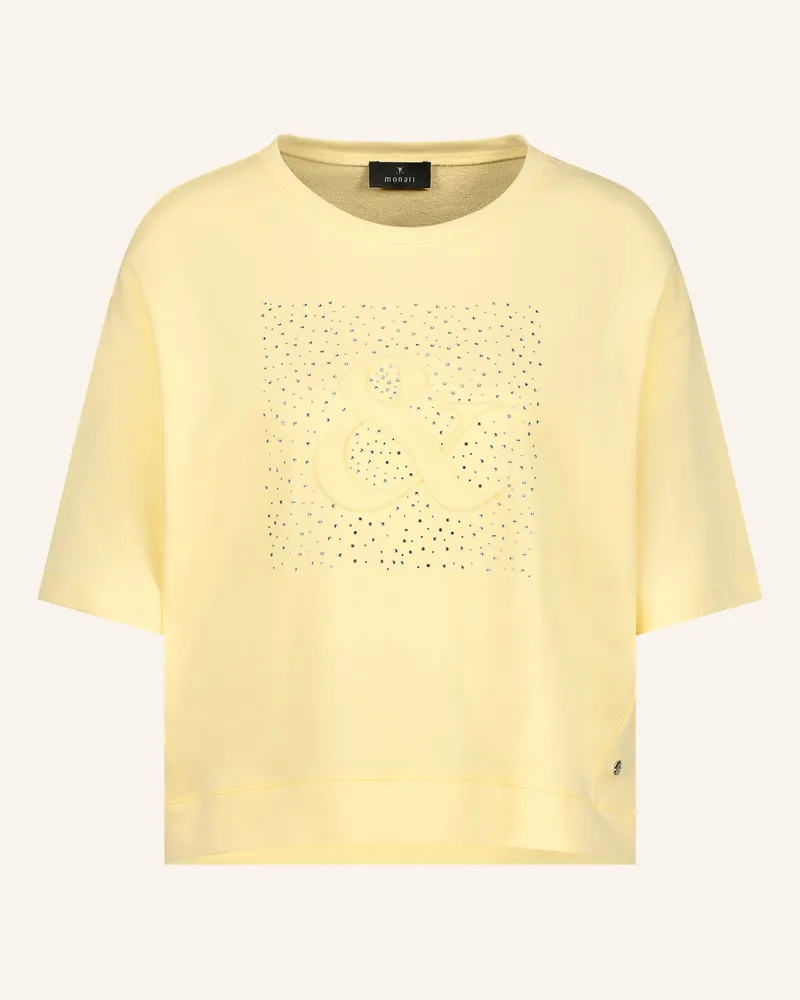 monari Sweatshirt Mit Schmucksteinen gelb Hellgelb