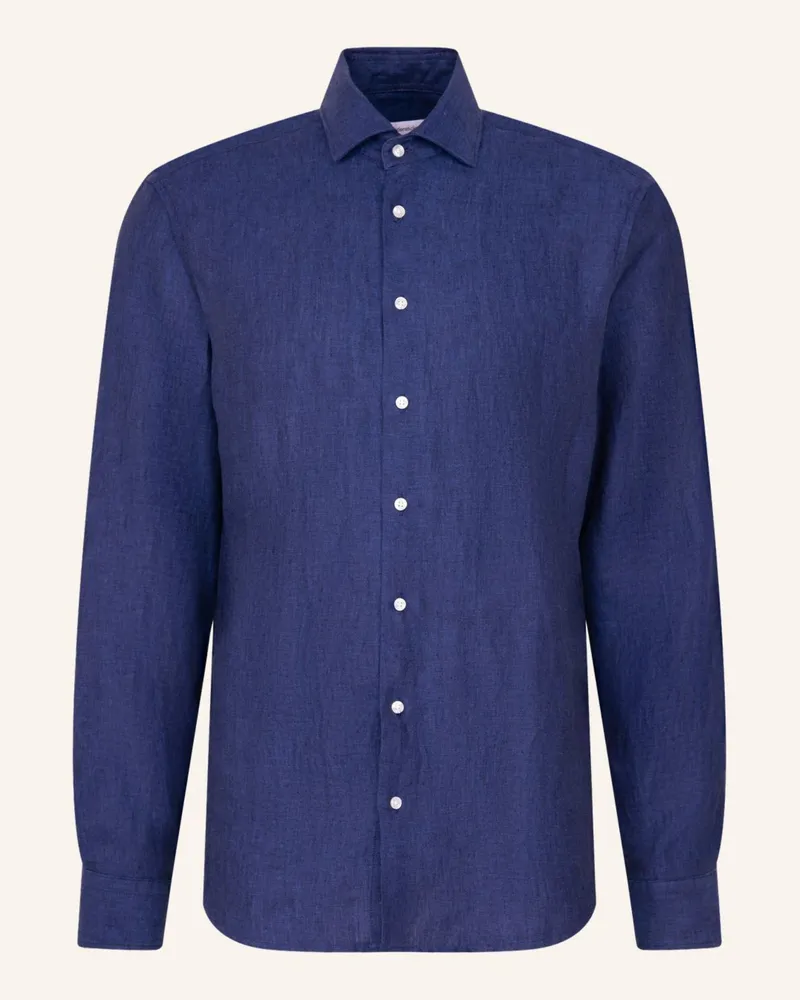 Seidensticker Leinenhemd Regular Fit blau Dunkelblau