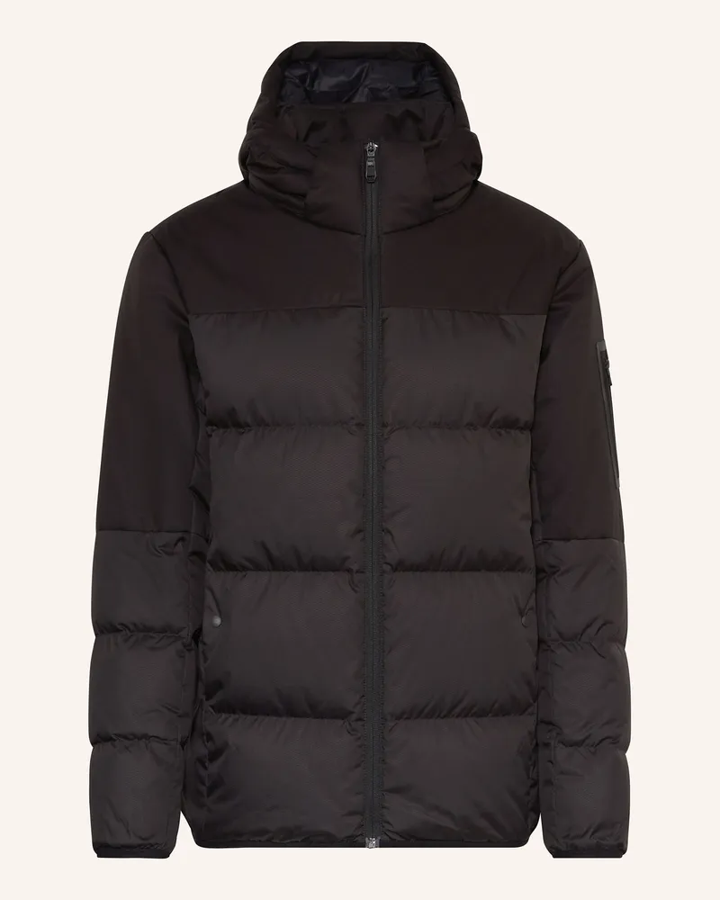 HUGO BOSS Daunenjacke BLOCK mit abnehmbarer Kapuze Schwarz