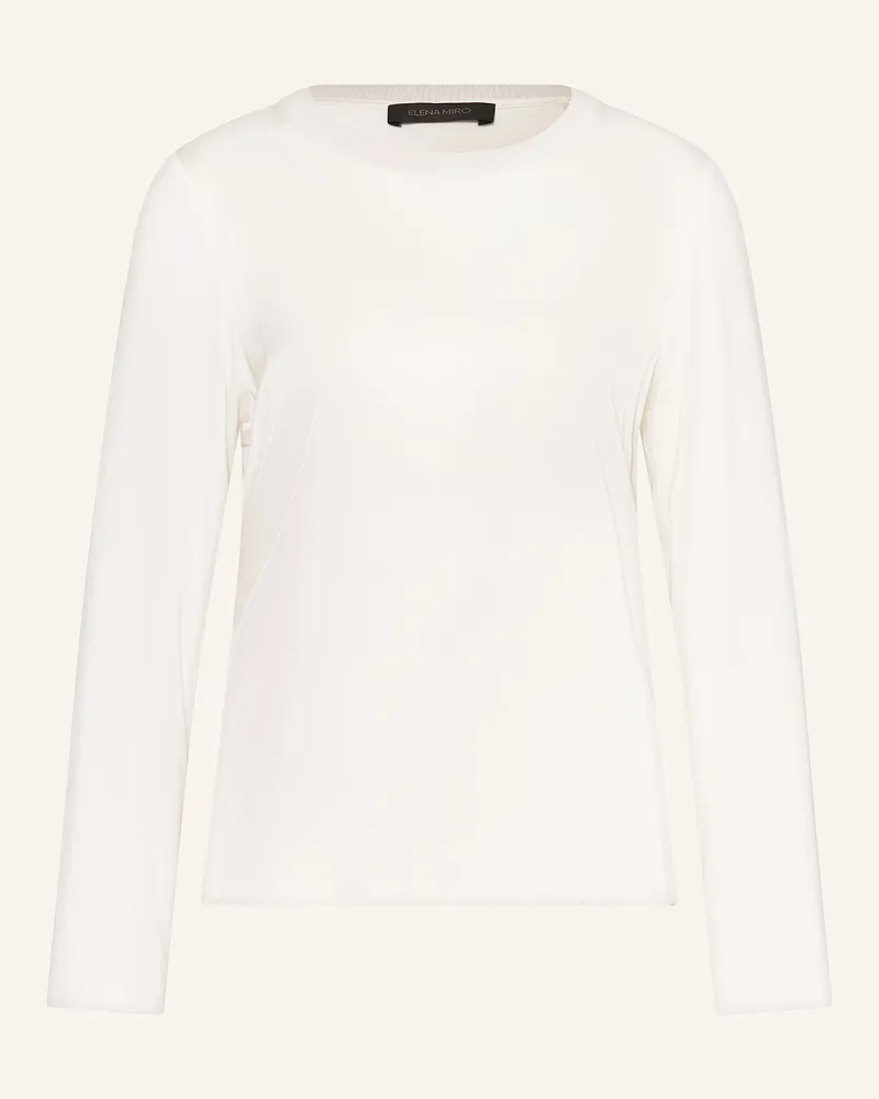 Elena Mirò Longsleeve im Materialmix Ecru