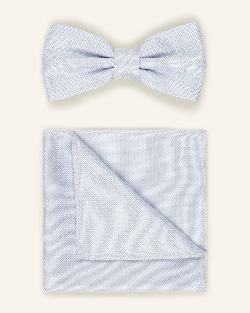 paul Set: Fliege Und Einstecktuch blau Hellblau