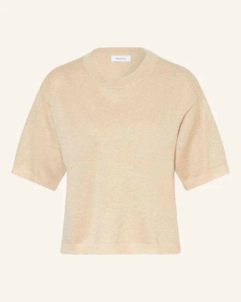 Darling Harbour Strickshirt Aus Cashmere Mit Glitzergarn beige Sand