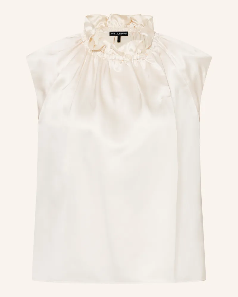 Luisa Cerano Blusentop Aus Seide weiss Weiss