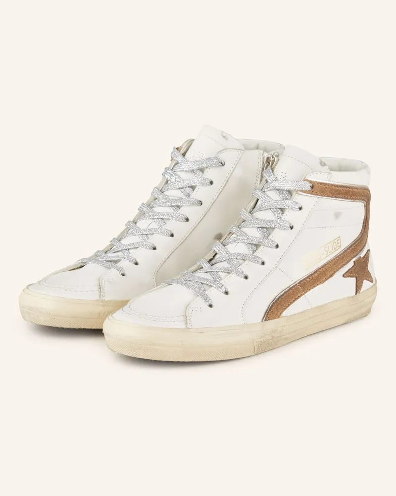 Golden Goose Hightop-Sneaker SLIDE - WEISS/ BRAUN Weiss