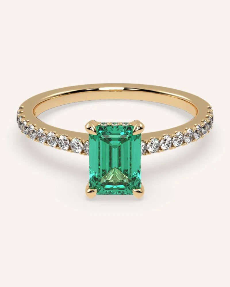 VEYNOU Ring Darcy Smaragd Aus 14 Karat Gelbgold Und 1ct. Smaragd Und Lab-Grown Diamanten gold Gold