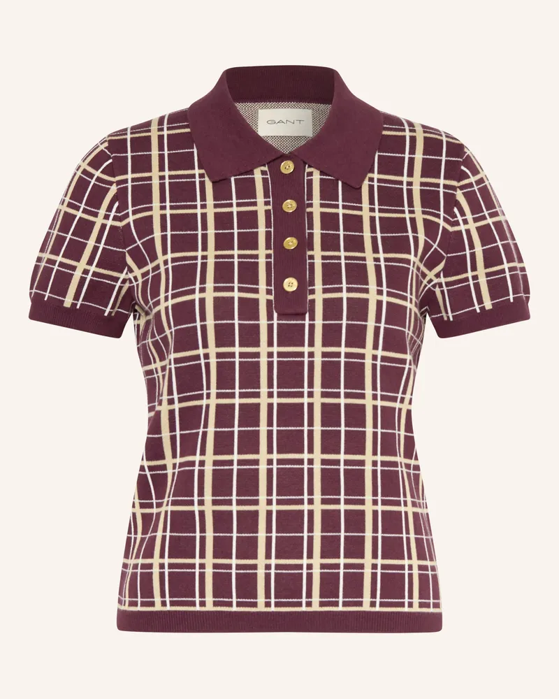 Gant Strick-Poloshirt rot Dunkelrot