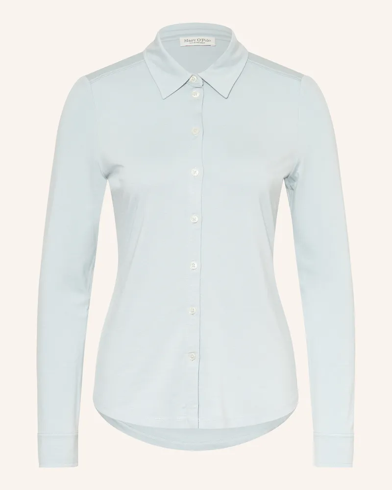 Marc O'Polo Hemdbluse aus Jersey Hellblau