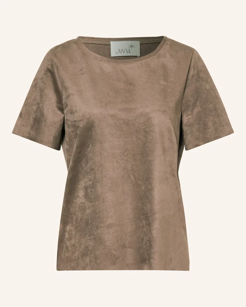Juvia T-Shirt Belinda In Lederoptik braun 285