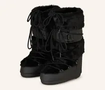 Moon Boots Icon Faux Fur schwarz