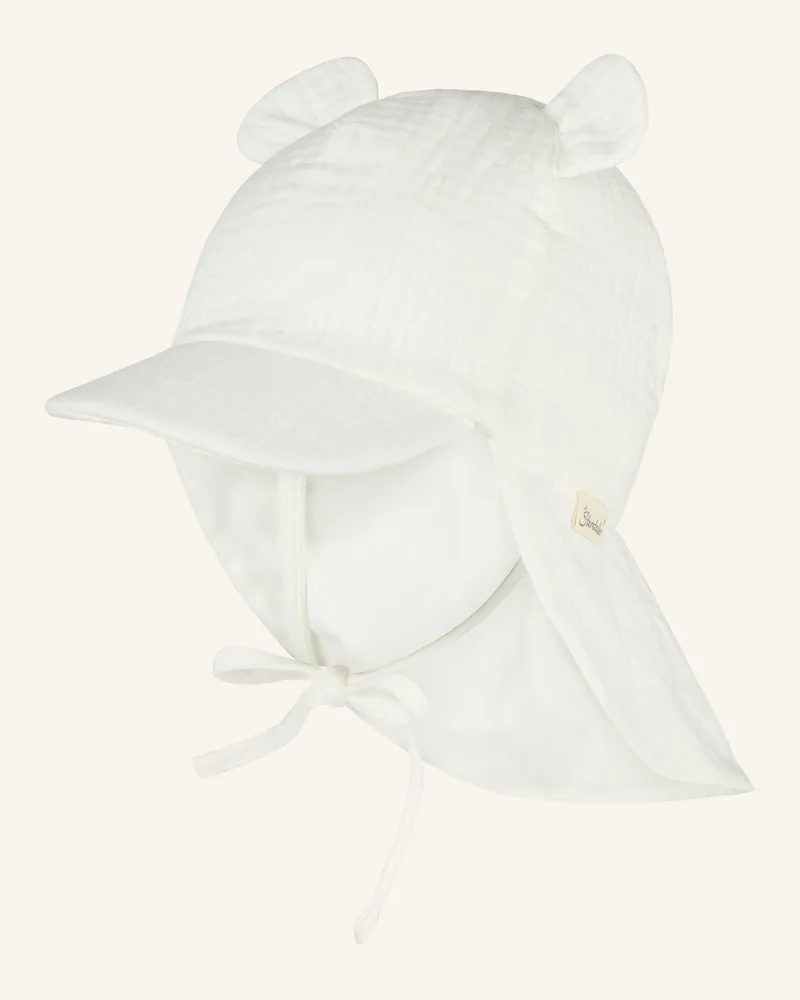Sterntaler Schirmmütze Mit Nackenschutz Ohren weiss Beige