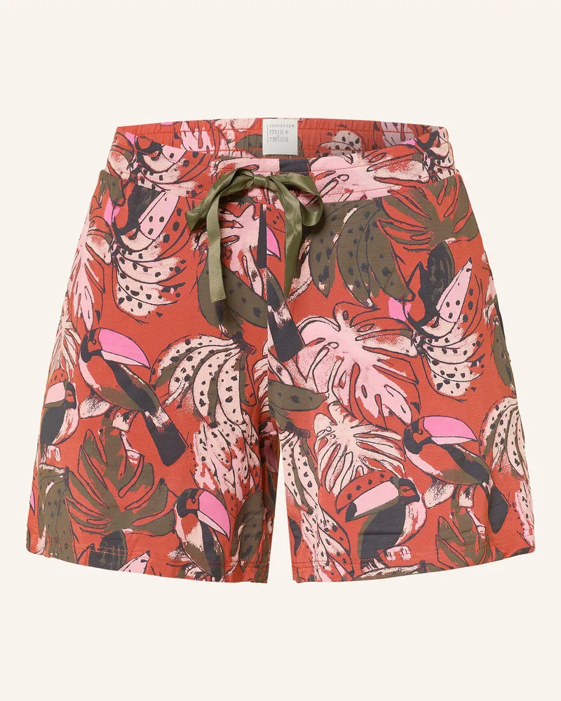 Schiesser Schlafshorts Mix+Relax orange Dunkelorange