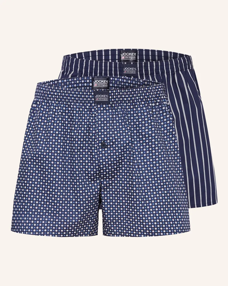 Jockey 2er-Pack Boxershorts blau Dunkelblau