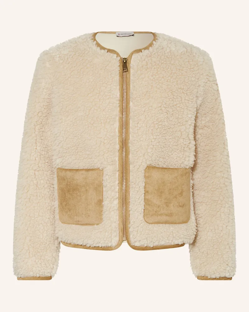 Moncler Bouclé-Jacke Weiss
