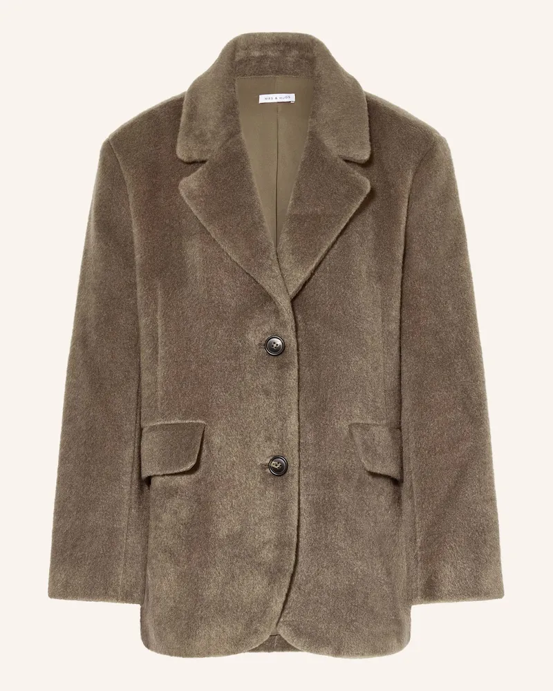 Mrs & HUGS Kunstpelz-Jacke Taupe