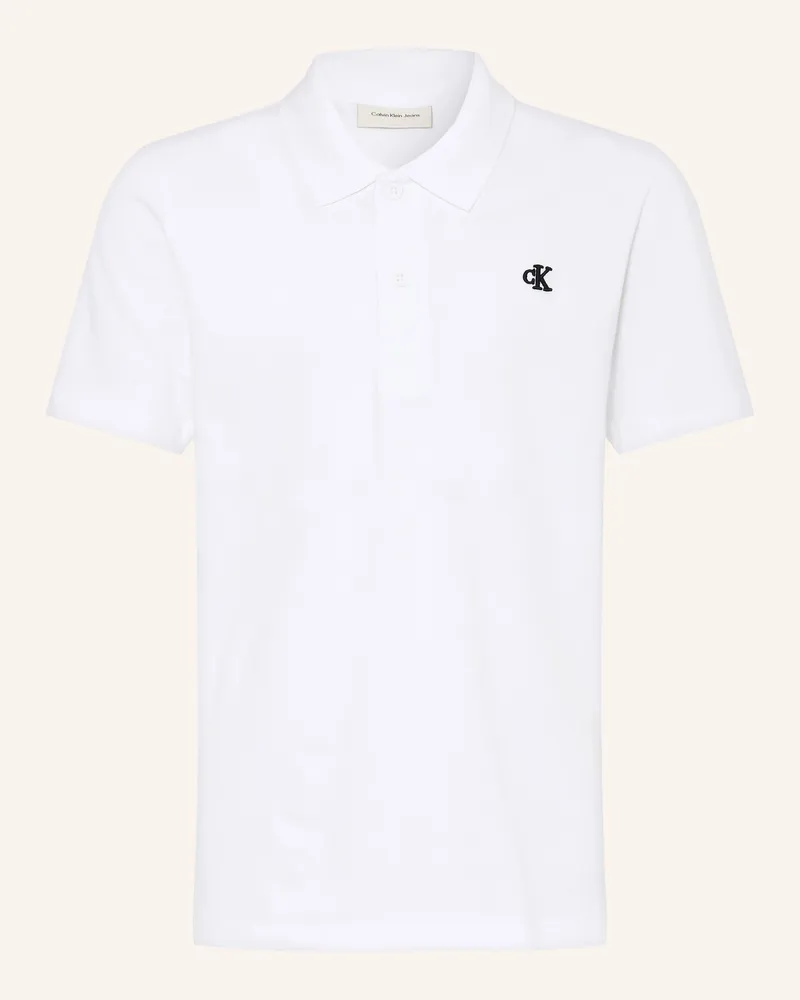 Calvin Klein Piqué-Poloshirt Weiss