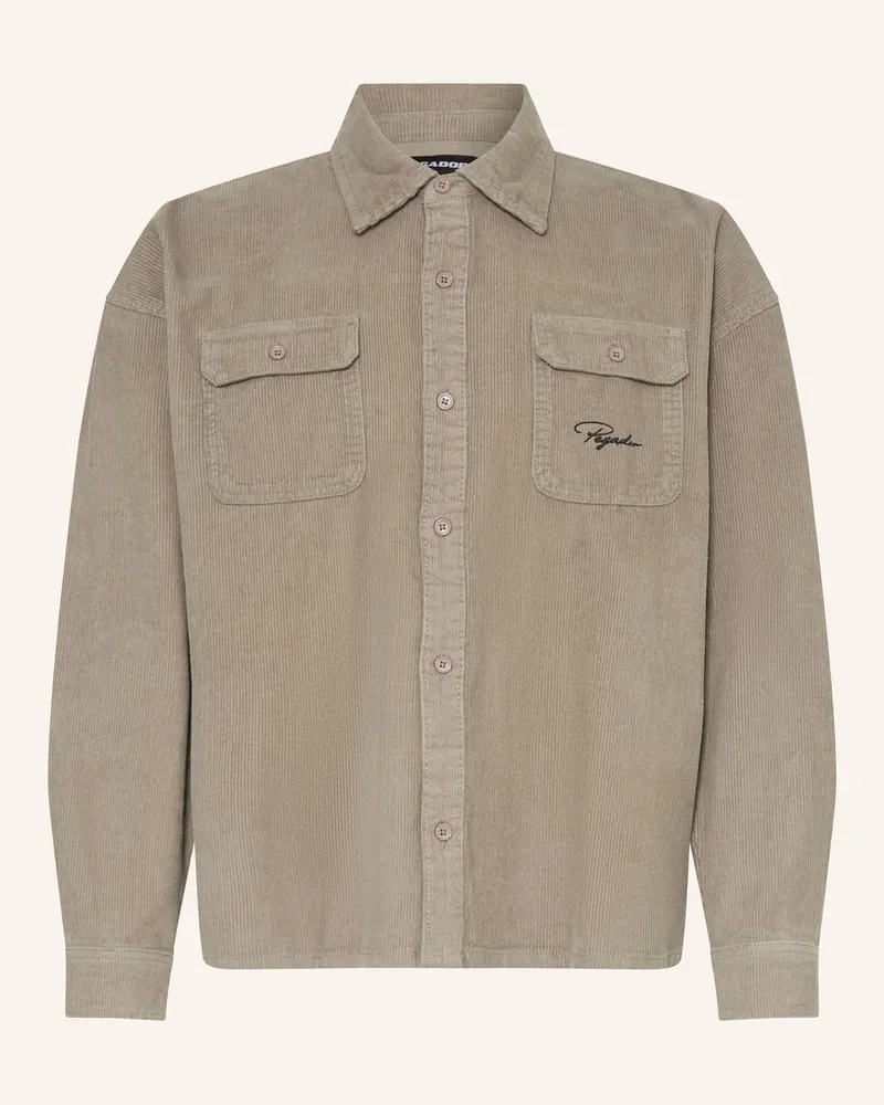 PEGADOR Oversized-Overshirt BILASPUR Comfort Fit aus Cord Grau